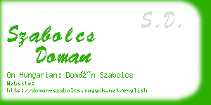 szabolcs doman business card